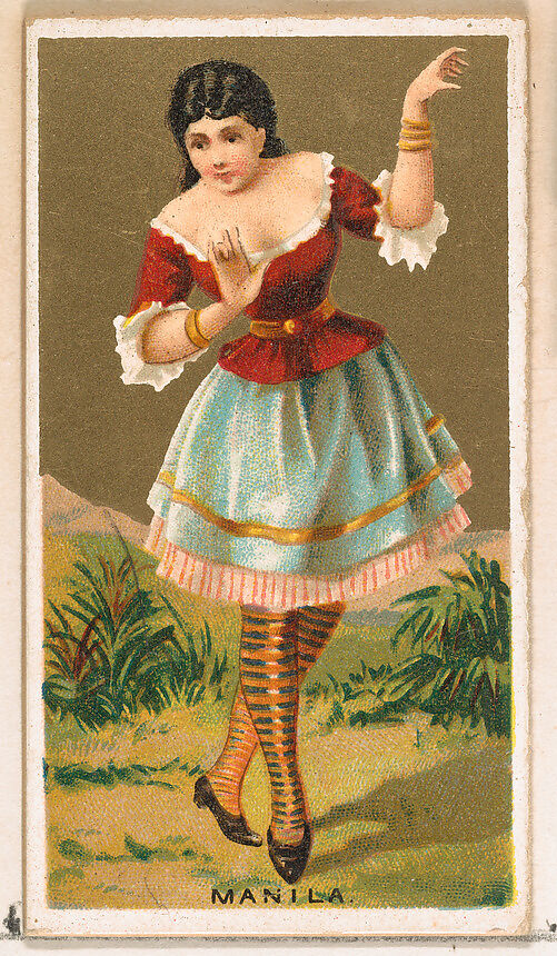 Manila, from the Dancing Girls of the World series (N185) issued by Wm. S. Kimball & Co., Issued by William S. Kimball &amp; Company, Commercial color lithograph 