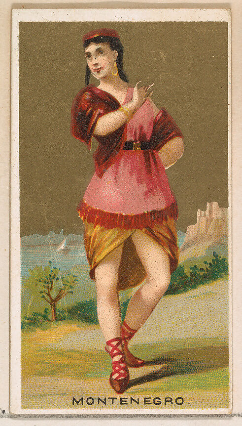 Montenegro, from the Dancing Girls of the World series (N185) issued by Wm. S. Kimball & Co., Issued by William S. Kimball &amp; Company, Commercial color lithograph 