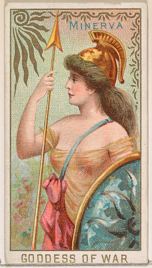 Minerva, Goddess of War, from the Goddesses of the Greeks and Romans series (N188) issued by Wm. S. Kimball & Co., Issued by William S. Kimball &amp; Company, Commercial color lithograph 