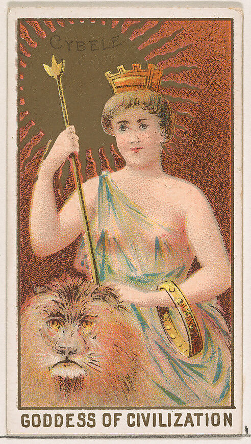 Cybele, Goddess of Civilization, from the Goddesses of the Greeks and Romans series (N188) issued by Wm. S. Kimball & Co., Issued by William S. Kimball &amp; Company, Commercial color lithograph 