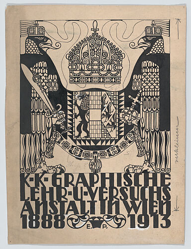 Design for a cover or title page for the 25th anniversary publication of the Viennese Graphic Design School (1888-1913)