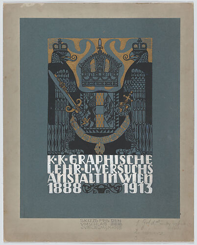 Design for the cover of the 25th anniversary publication of the Viennese Graphic Design School (1888-1913)