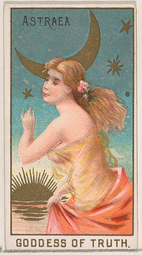 Astraea, Goddess of the Truth, from the Goddesses of the Greeks and Romans series (N188) issued by Wm. S. Kimball & Co., Issued by William S. Kimball &amp; Company, Commercial color lithograph 