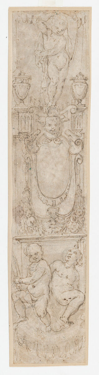 Studies for the trompe-l’oeil decorations of Palazzo Ducale (Palazzo Pitti), Florence, Agostino (Stanzani) Mitelli (Italian, Battidizzo (Bologna) 1609–1660 Madrid), Pen and brown ink over black chalk, some with watercolor