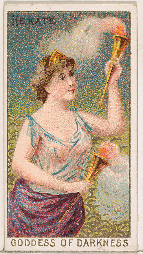 Hekate, Goddess of Darkness, from the Goddesses of the Greeks and Romans series (N188) issued by Wm. S. Kimball & Co., Issued by William S. Kimball &amp; Company, Commercial color lithograph 