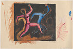 Two figures dancing (possibly a circus scene)