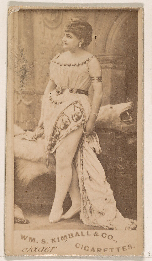 Mlle. Jager, from the Actresses series (N203) issued by Wm. S. Kimball & Co., Issued by William S. Kimball &amp; Company, Commercial color lithograph 
