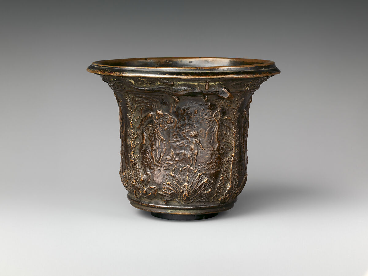 Mortar, Wenzel Jamnitzer (German, Vienna 1507/8–1585 Nuremberg), Bronze, German, Nuremberg