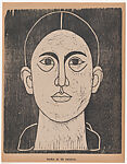 Head a young woman facing the viewer, from the portfolio &#39;Los pequeños grabadores en madera, alumnos de la Escuela Preparatoria de Jalisco&#39; (Guadalajara, Mexico 1925).