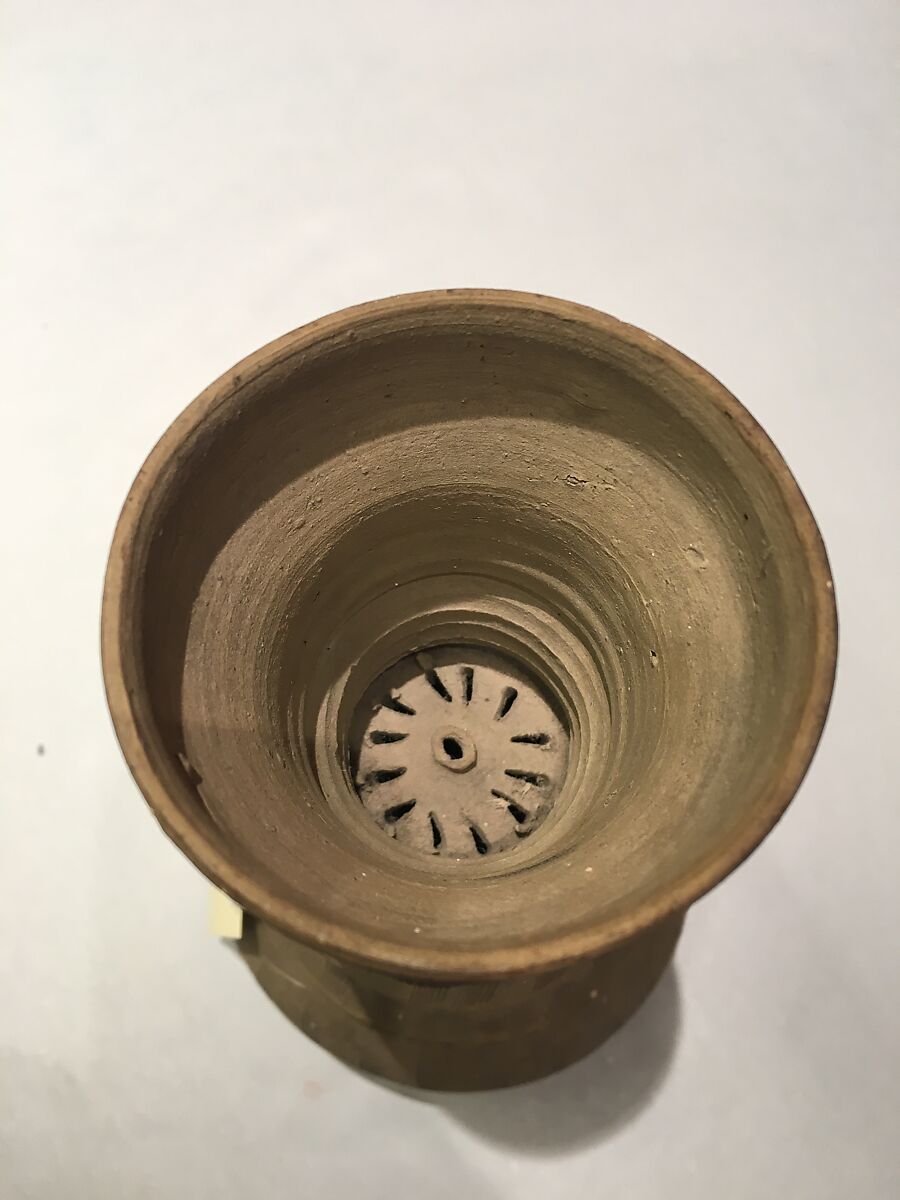 Ewer with Filter, Earthenware; unglazed