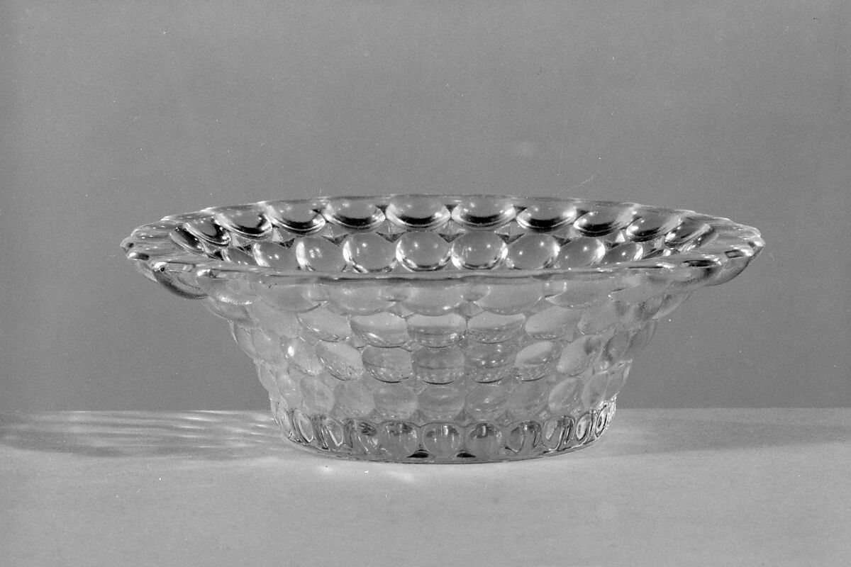 Sauce Dish, Probably Adams and Company, Pressed yellow glass, American 
