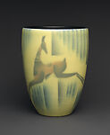 Vase, Decorated by Wilhelmina Rehm, Earthenware, American