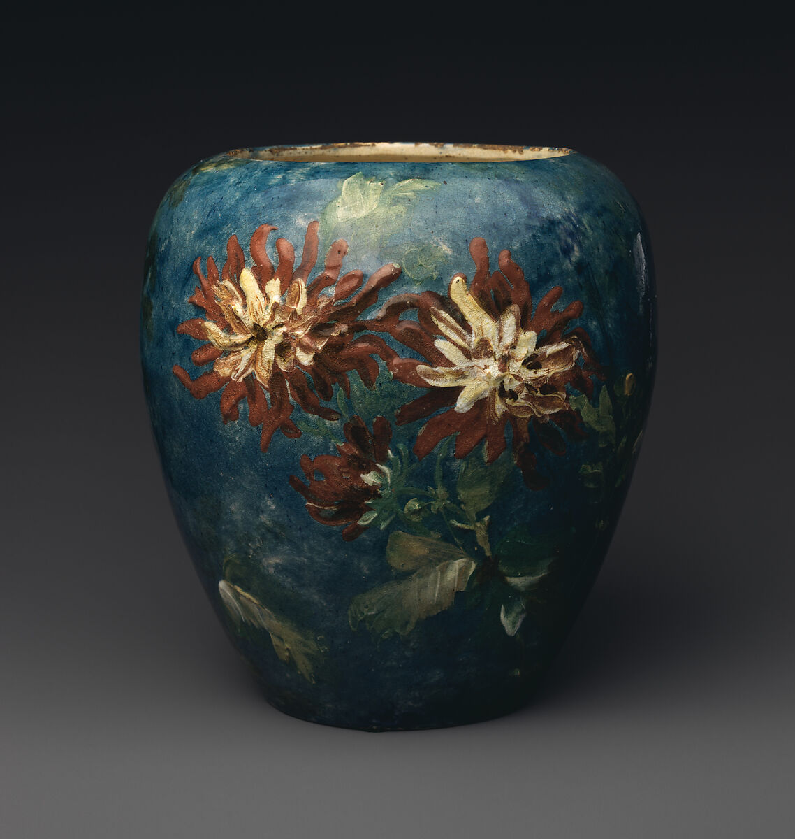 Vase, John Bennett (1840–1907), Earthenware, American 