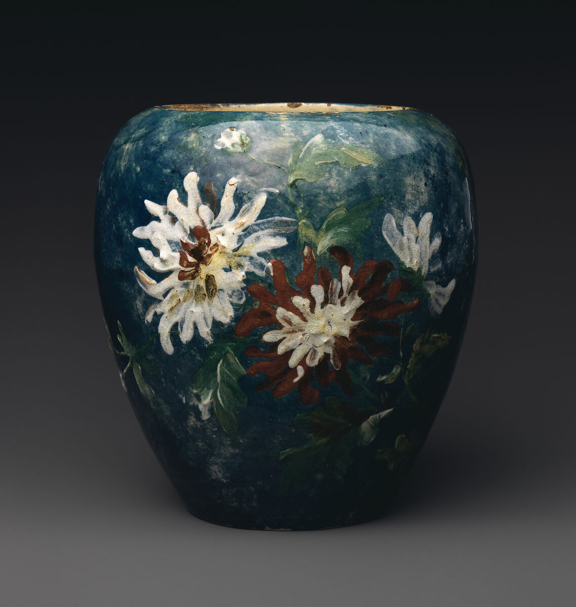 Vase, John Bennett (1840–1907), Earthenware, American