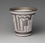 Vase with cityscape, Maija Grotell (American (born Finland), Helsinki 1899–1973 Pontiac, Michigan), Earthenware, American