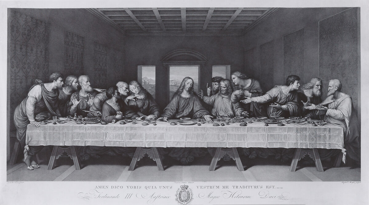 The Last Supper, Raphael Morghen (Italian, Naples 1758–1833 Florence), Engraving 