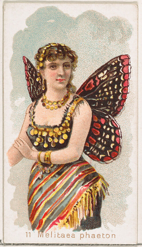 Card 11, Melitaea Phaeton, from the Butterflies series (N183) issued by Wm. S. Kimball & Co., Issued by William S. Kimball &amp; Company, Commercial color lithograph 