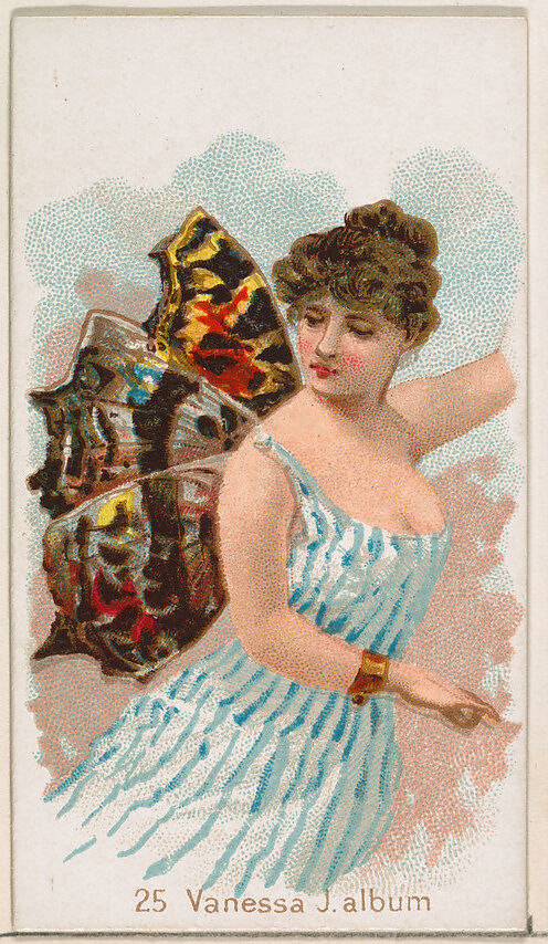 Card 25, Vanessa J. Album, from the Butterflies series (N183) issued by Wm. S. Kimball & Co., Issued by William S. Kimball &amp; Company, Commercial color lithograph 