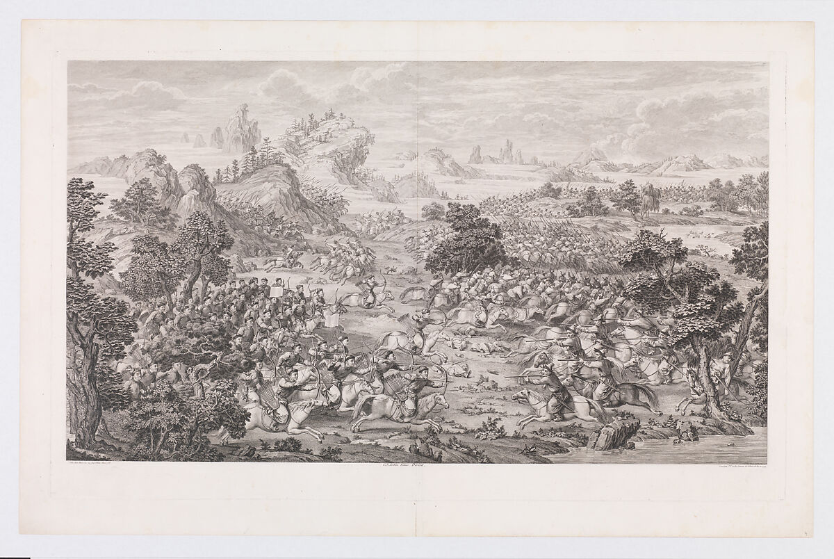 The Victory of Khorgos, Jacques Philippe Le Bas (French, Paris 1707–1783 Paris), Etching and engraving 