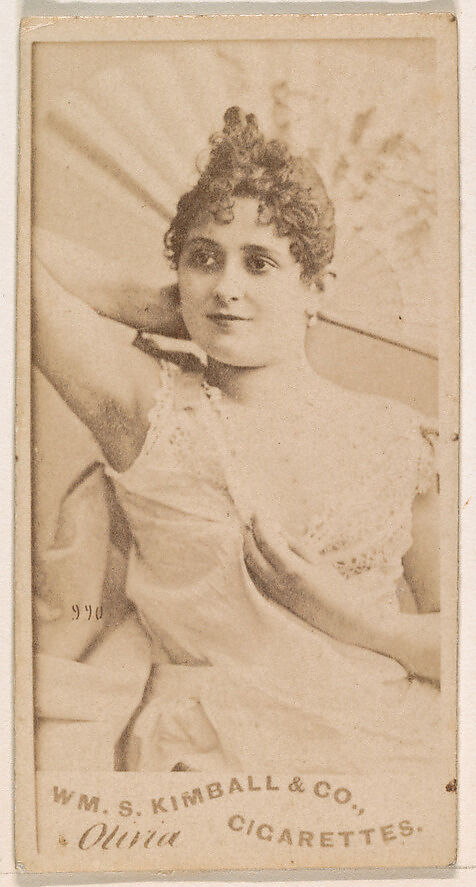 Miss Olivia, from the Actresses series (N203) issued by Wm. S. Kimball & Co., Issued by William S. Kimball &amp; Company, Commercial color lithograph 