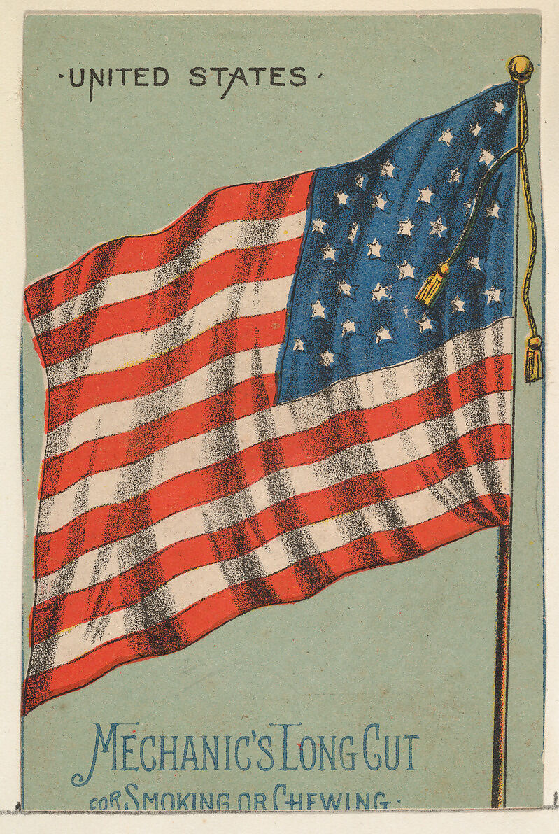 United States, from the National Flags series (N195) issued by Wm. S. Kimball & Co., Issued by William S. Kimball &amp; Company, Commercial color lithograph 