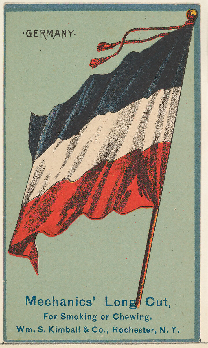 Germany, from the National Flags series (N195) issued by Wm. S. Kimball & Co., Issued by William S. Kimball &amp; Company, Commercial color lithograph 
