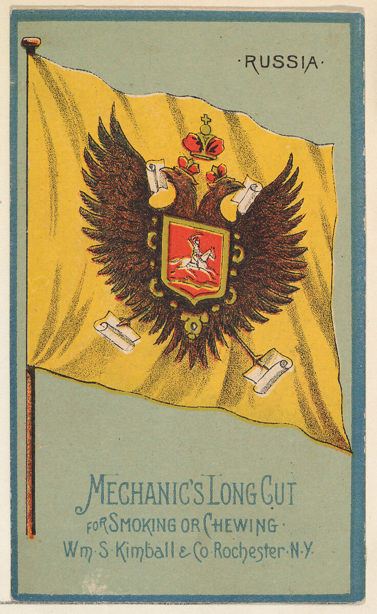 Russia, from the National Flags series (N195) issued by Wm. S. Kimball & Co., Issued by William S. Kimball &amp; Company, Commercial color lithograph 