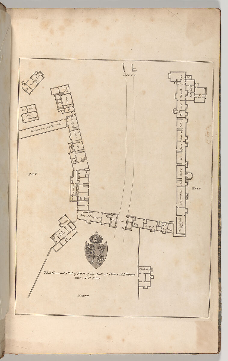 Ground plan of Ancient Palace at Eltham, from Edward Hasted's, The History and Topographical Survey of the County of Kent, vols. 1-3, Drawn and etched by John Bayly (British, active 1755–82), Etching and engraving 
