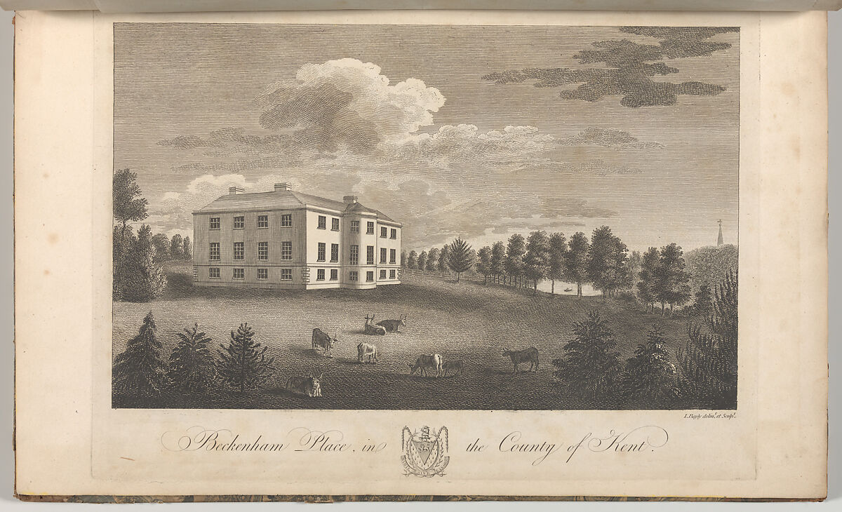Beckenham Place in the County of Kent, from Edward Hasted's, The History and Topographical Survey of the County of Kent, vols. 1-3, Drawn and etched by John Bayly (British, active 1755–82), Etching and engraving 