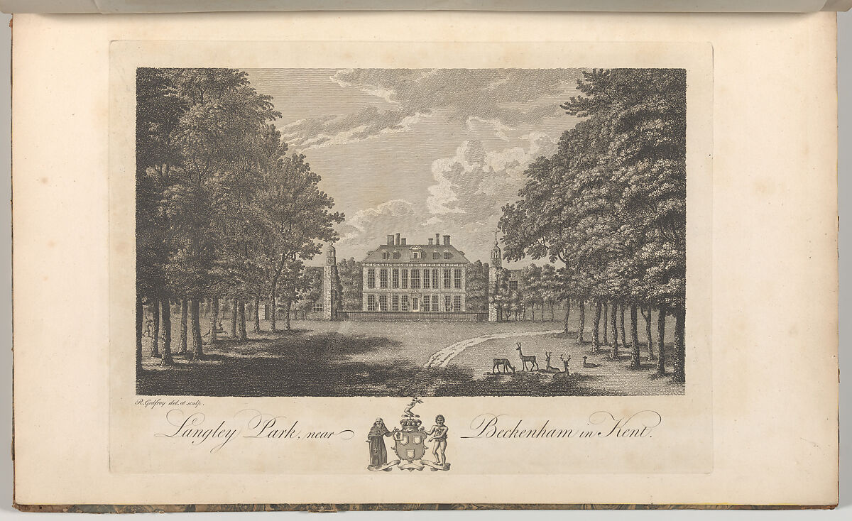Langley Park, near Beckenham in Kent, from Edward Hasted's, The History and Topographical Survey of the County of Kent, vols. 1-3, Drawn and etched by Richard Bernard Godfrey (British, ca. 1728–1795 after), Etching and engraving 