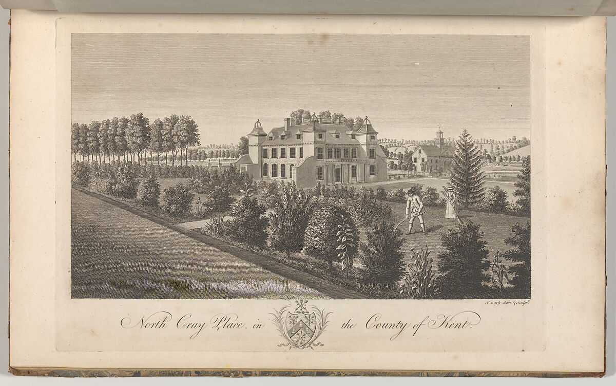 North Cray Place, in the County of Kent, from Edward Hasted's, The History and Topographical Survey of the County of Kent, vols. 1-3, Drawn and etched by John Bayly (British, active 1755–82), Etching and engraving 