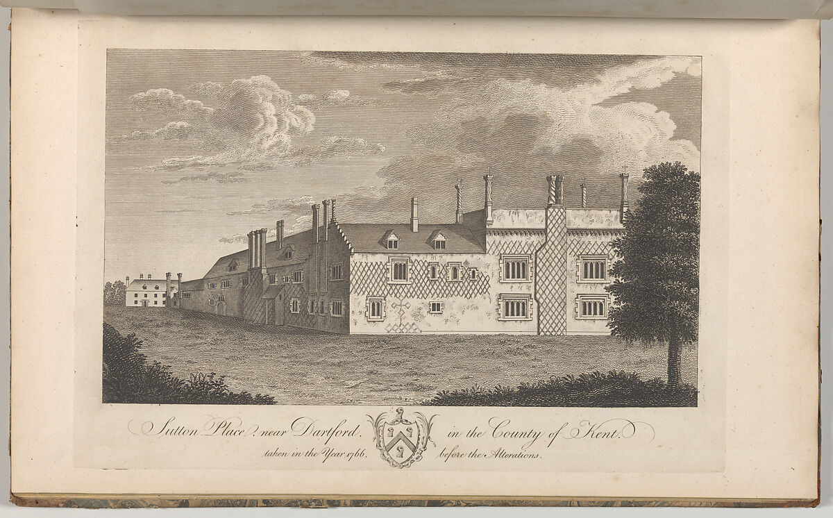Sutton Place, near Dartford, in the County of Kent, taken in the year 1766, before the alterations, from Edward Hasted's, The History and Topographical Survey of the County of Kent, vols. 1-3, Anonymous, British, 18th century, Etching and engraving 