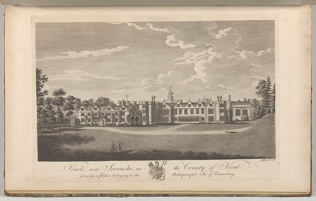 Knole, near Sevenoke, in the County of Kent, formerly a palace belonging to the Archiepiscopal See of Canterbury, from Edward Hasted's, The History and Topographical Survey of the County of Kent, vols. 1-3, Drawn and etched by Richard Bernard Godfrey (British, ca. 1728–1795 after), Etching and engraving 