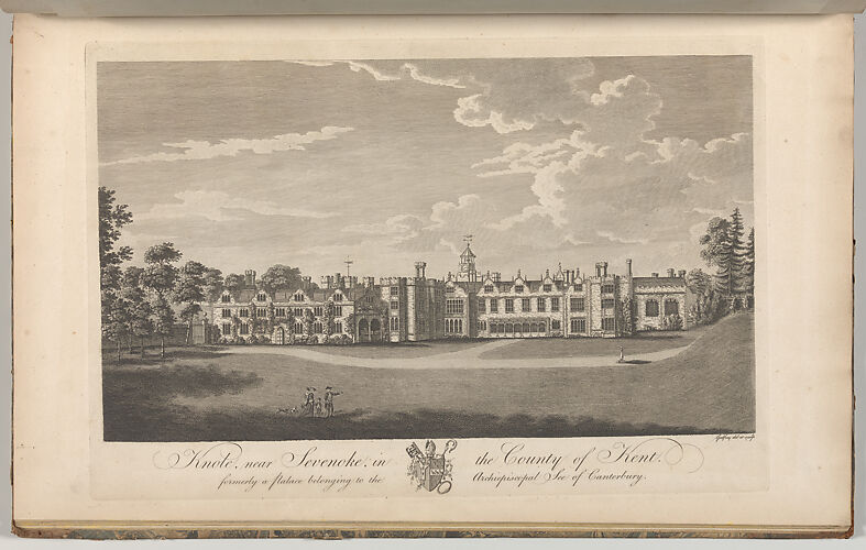 Knole, near Sevenoke, in the County of Kent, formerly a palace belonging to the Archiepiscopal See of Canterbury, from Edward Hasted's, The History and Topographical Survey of the County of Kent, vols. 1-3