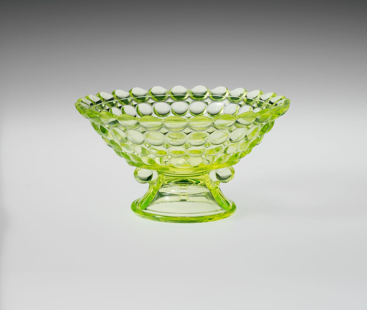 Sauce Dish, Adams and Company, Pressed yellow glass, American 