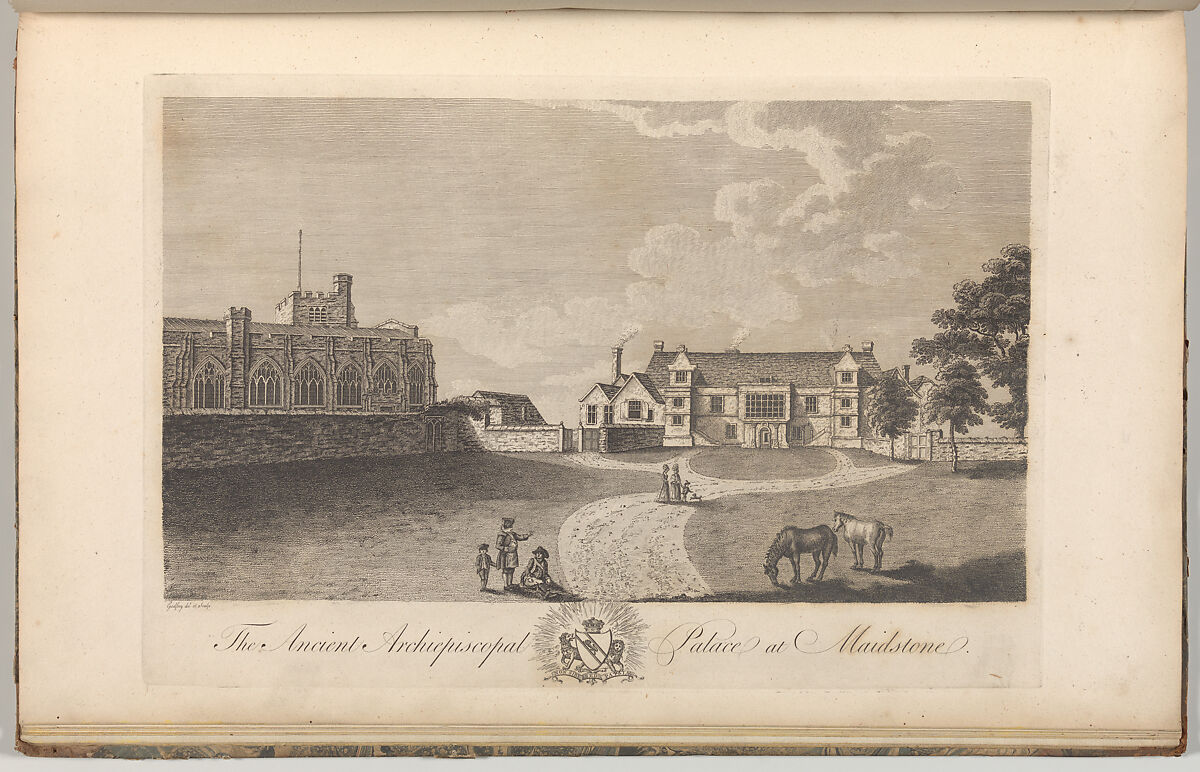 The Ancient Archiepiscopal Palace at Maidstone, from Edward Hasted's, The History and Topographical Survey of the County of Kent, vols. 1-3, Drawn and etched by Richard Bernard Godfrey (British, ca. 1728–1795 after), Etching and engraving 