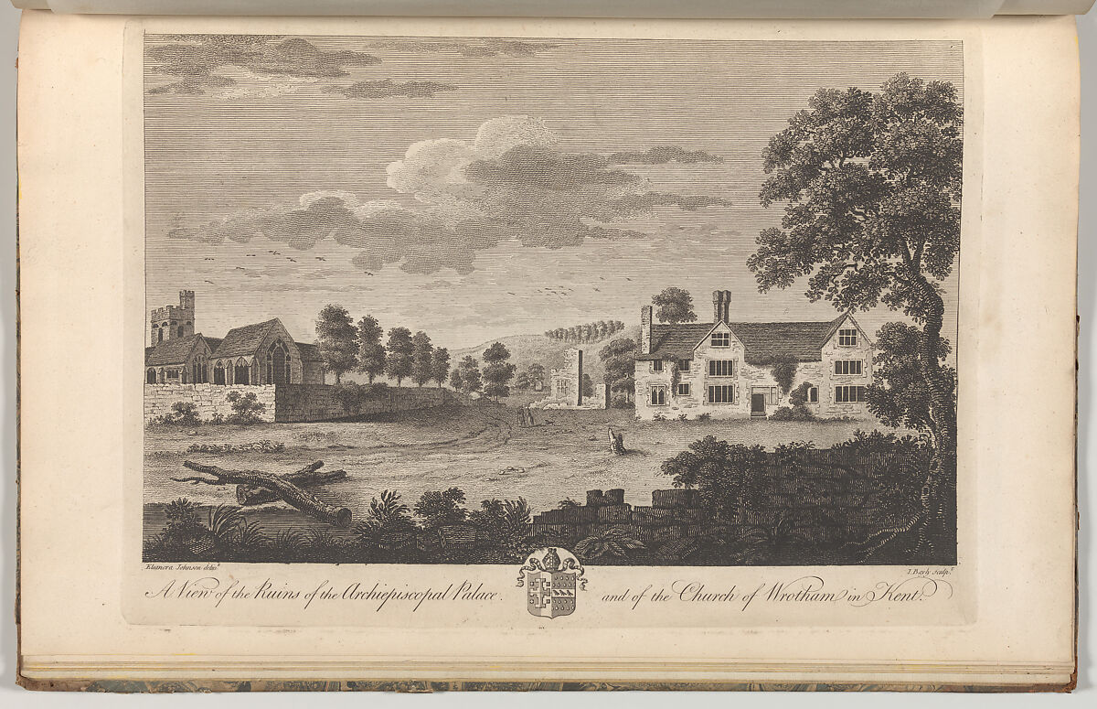 A View of the Ruins of the Archiepiscopal Palace and of the Church of Wrotham in Kent, from Edward Hasted's, The History and Topographical Survey of the County of Kent, vols. 1-3, Etched by John Bayly (British, active 1755–82), Etching and engraving 