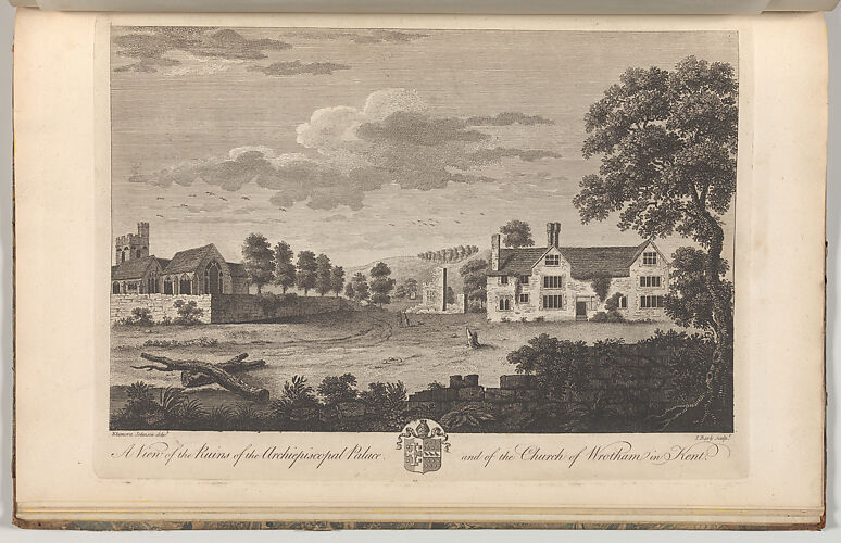 A View of the Ruins of the Archiepiscopal Palace and of the Church of Wrotham in Kent, from Edward Hasted's, The History and Topographical Survey of the County of Kent, vols. 1-3