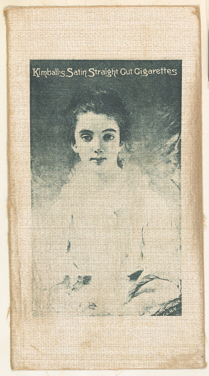 Seated woman (on tan silk), from the Girl Art Subjects series (N193) issued by Wm. S. Kimball & Co., Issued by William S. Kimball &amp; Company, Commercial lithograph printed on silk 