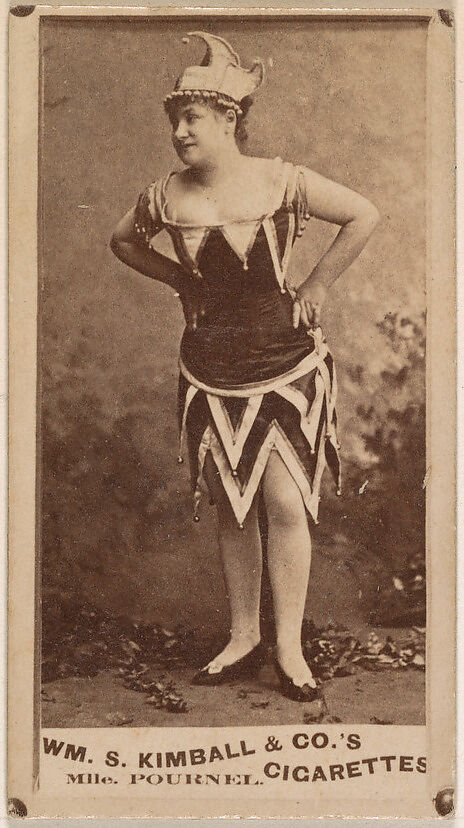 Mlle. Pournel, from the Actresses series (N203) issued by Wm. S. Kimball & Co., Issued by William S. Kimball &amp; Company, Commercial color lithograph 
