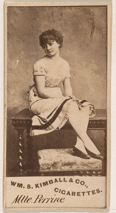 Mlle. Perrine, from the Actresses series (N203) issued by Wm. S. Kimball & Co., Issued by William S. Kimball &amp; Company, Commercial color lithograph 