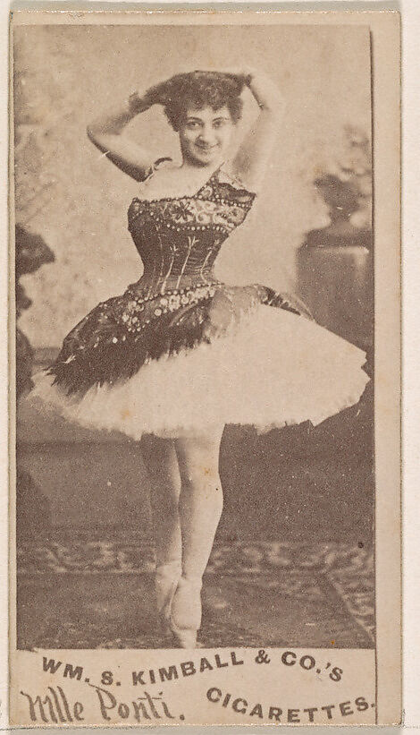 Mlle. Ponti, from the Actresses series (N203) issued by Wm. S. Kimball & Co., Issued by William S. Kimball &amp; Company, Commercial color lithograph 