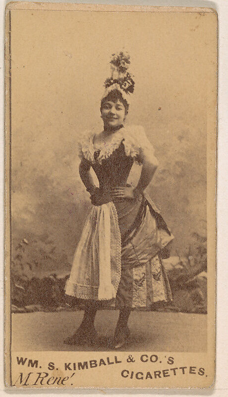 Miss Rene, from the Actresses series (N203) issued by Wm. S. Kimball & Co., Issued by William S. Kimball &amp; Company, Commercial color lithograph 