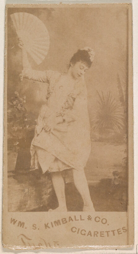 Actress holding fan, from the Actresses series (N203) issued by Wm. S. Kimball & Co., Issued by William S. Kimball &amp; Company, Commercial color lithograph 