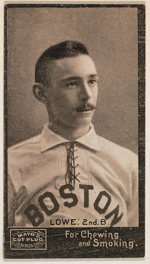Lowe, 2nd Base, Boston, from Mayo's Cut Plug Baseball series (N300), Issued by P.H. Mayo &amp; Brother, Richmond, Virginia (American), Commercial lithograph 