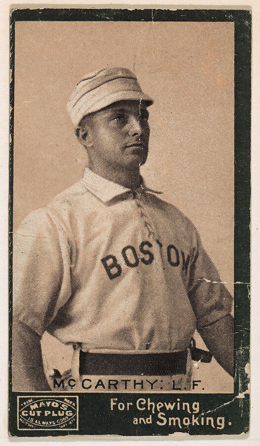 McCarthy, Left Field, Boston, from Mayo's Cut Plug Baseball series (N300), Issued by P.H. Mayo &amp; Brother, Richmond, Virginia (American), Commercial lithograph 