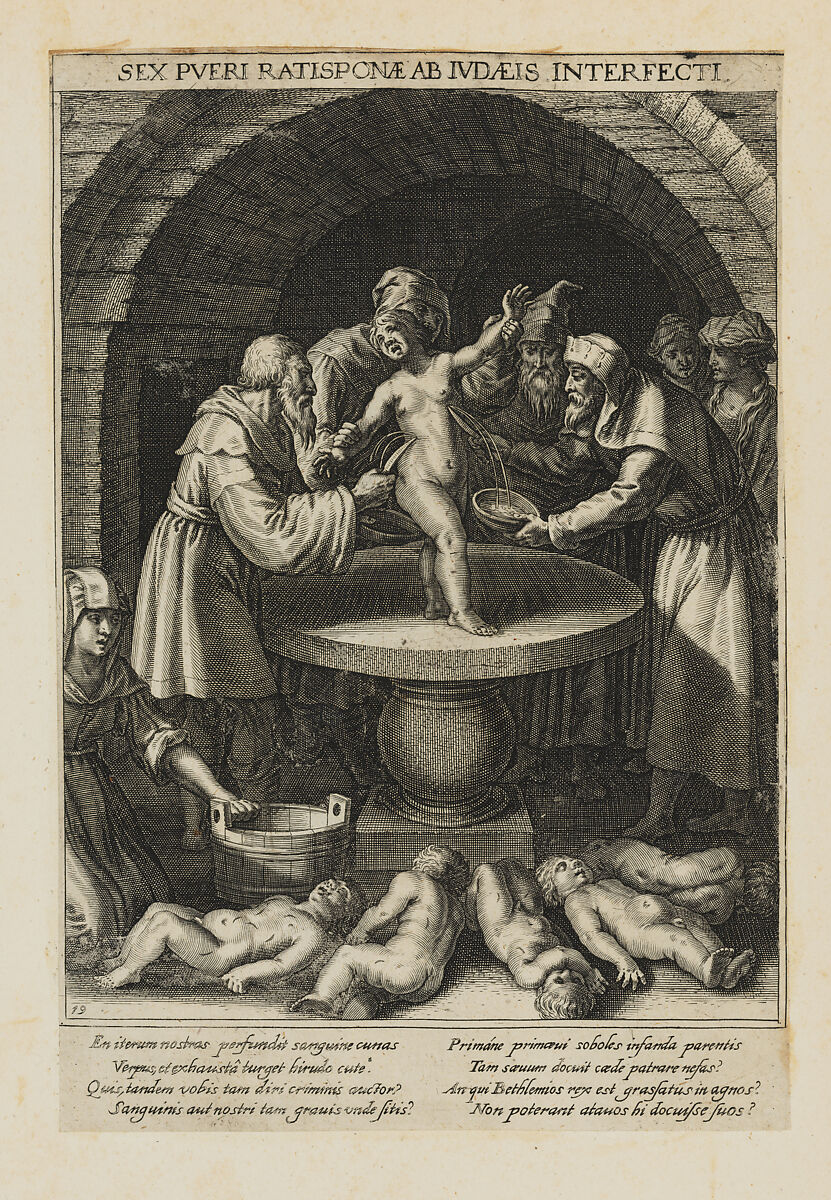 Six Children Killed in Regensburg, from Bavaria Sancta: The Life and Martyrdom of Holy Men and Women (Vol. III), Raphael Sadeler II (Flemish, Antwerp 1584–1632 Munich), Engraving 