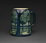 Mug with landscape, Decorated by Emilie de Hoa LeBlanc (1870–1941), Earthenware, American