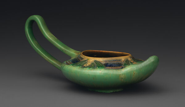 Violet holder with moths, Adelaide Alsop Robineau (American, Middletown, Connecticut, 1865–1929 Syracuse, New York), Porcelain, American