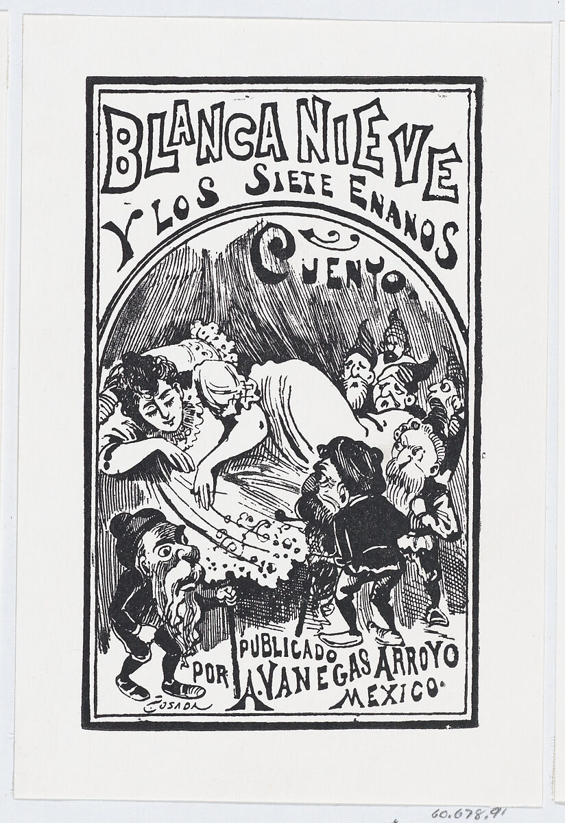 Snow White and the Seven Dwarfs, José Guadalupe Posada (Mexican, Aguascalientes 1852–1913 Mexico City), Type-metal engraving 